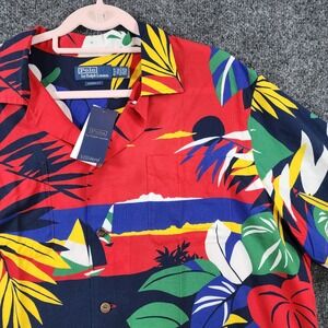Polo Ralph Lauren Men Tropical Resort Camp Hawaiian Loop Retro Shirt  XL NWT